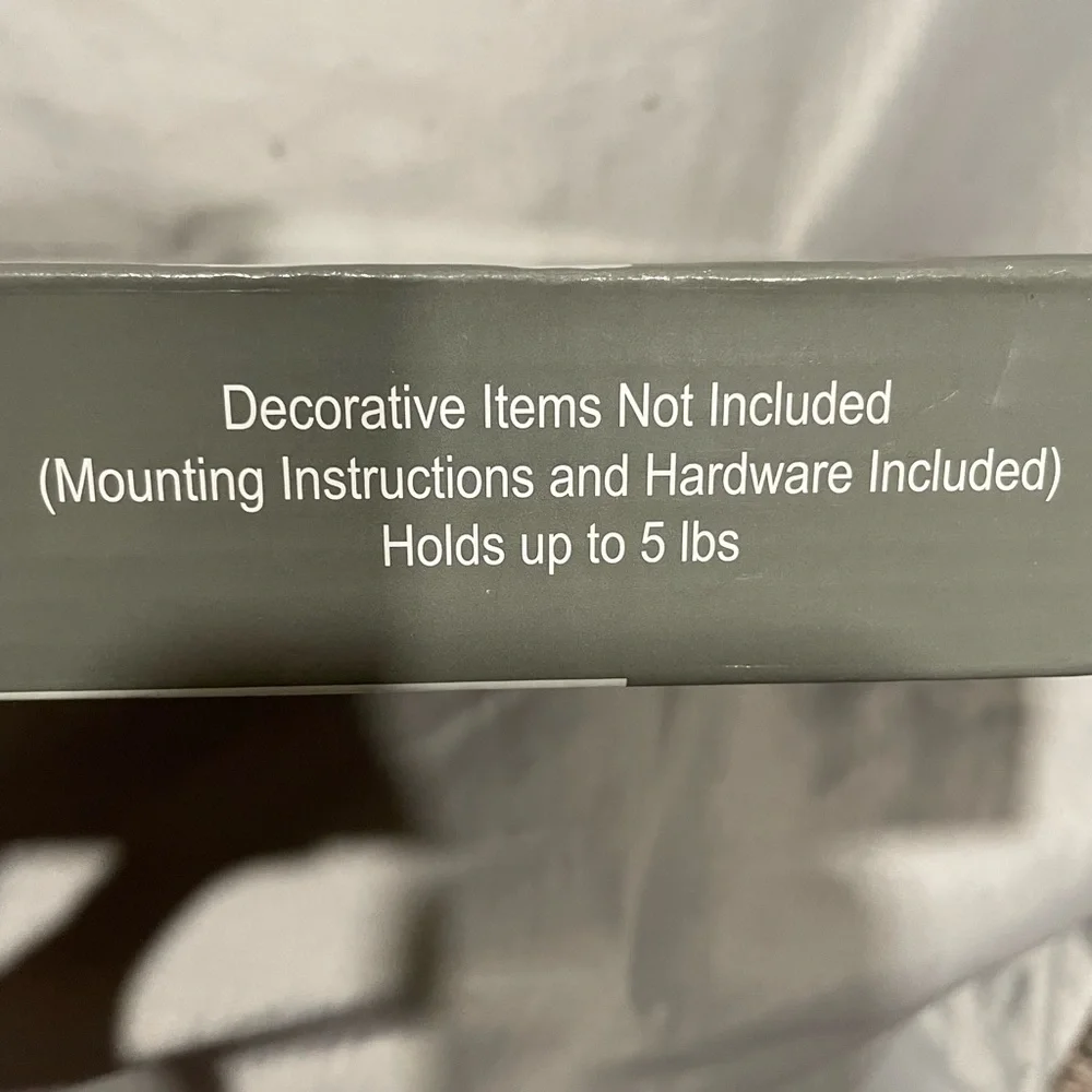 NWT Trueliving 2 Piece Black and White Wall Shelf Set
